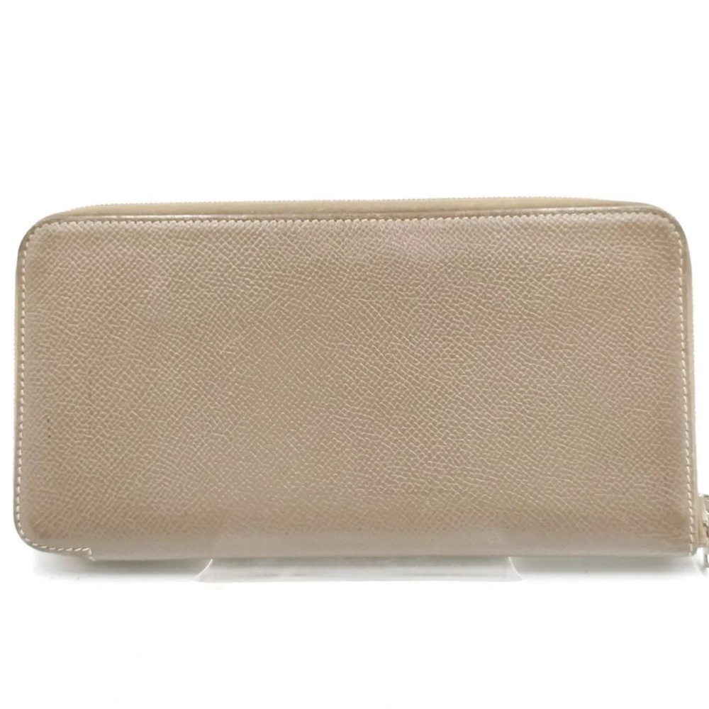 Hermes Long Wallet  Gray Leather